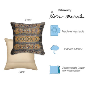 Trans Ocean Liora Manne Marina Tribal Stripe Indoor/Outdoor Pillow - Vibrant Geometric Accent For Any Space Black Polypropylene,Polyester 7mr5s805748