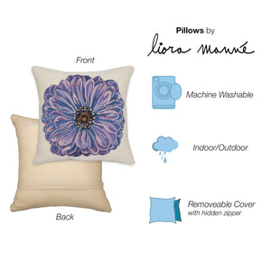 Trans Ocean Liora Manne Marina Purple Flower Pillow - 18"X18" Indoor/Outdoor, Machine Washable & Stylish Decor Purple Polypropylene,Polyester 7mr8s973037