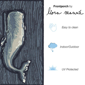 Trans Ocean Liora Manne Frontporch Whale Indoor/Outdoor Mat - Stunning Coastal Design For Modern Spaces Blue Polyester,Acrylic Ftp12471804