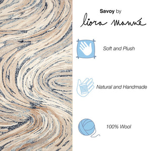Trans Ocean Liora Manne Savoy Big Wave Indoor Area Rug - Hand-tufted Wool With Contemporary Ocean Design Blue Wool Svy71687003
