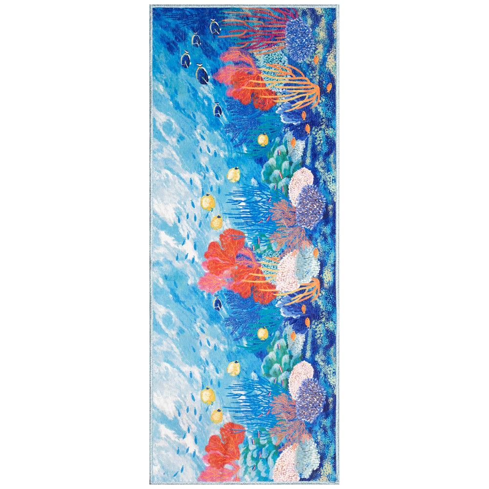 Trans Ocean Liora Manne Impressions Indoor Mat - Vibrant Underwater Scene With Coral And Colorful Fish Decor Blue Polyester Iprr5292604