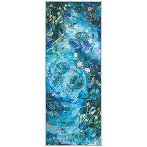 Trans Ocean Liora Manne Impressions Peace Pond Indoor Mat - Modern Coastal Design With Koi And Lily Blooms Blue Polyester Iprr5293204