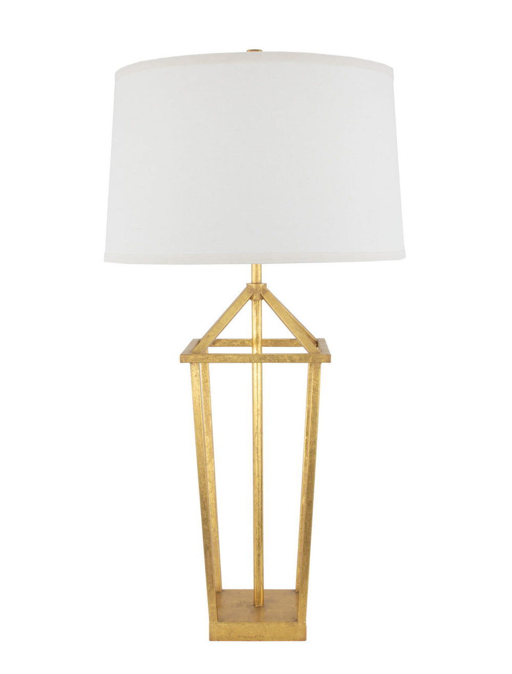 Zeugma Ir926 Elegant Iron Table Lamp With Natural Linen Shade, Perfect For Modern Home Décor And Lighting Gold Leaf Finish Iron And Linen Fabric Ir926 Gold