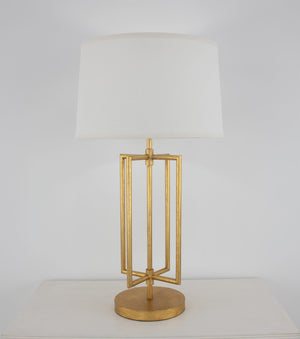 Zeugma Ir933 Gold Table Lamp - Striking Design With Gold Leaf Finish, Perfect For Any Elegant Room Decor! Gold Leaf Finish Iron And Linen Fabric Ir933 Gold