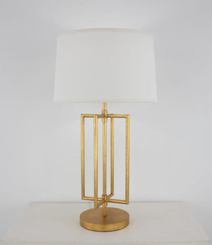 Zeugma Ir933 Gold Table Lamp - Striking Design With Gold Leaf Finish, Perfect For Any Elegant Room Decor! Gold Leaf Finish Iron And Linen Fabric Ir933 Gold