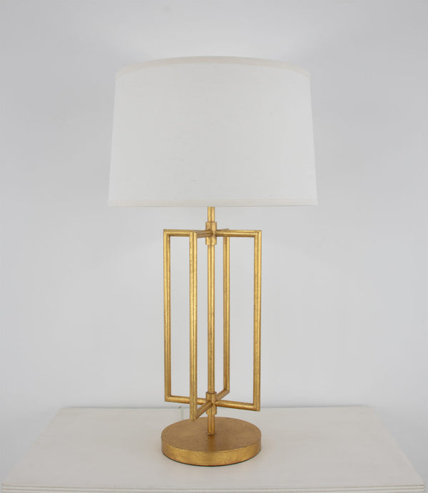 Zeugma Ir933 Gold Table Lamp - Striking Design With Gold Leaf Finish, Perfect For Any Elegant Room Decor! Gold Leaf Finish Iron And Linen Fabric Ir933 Gold