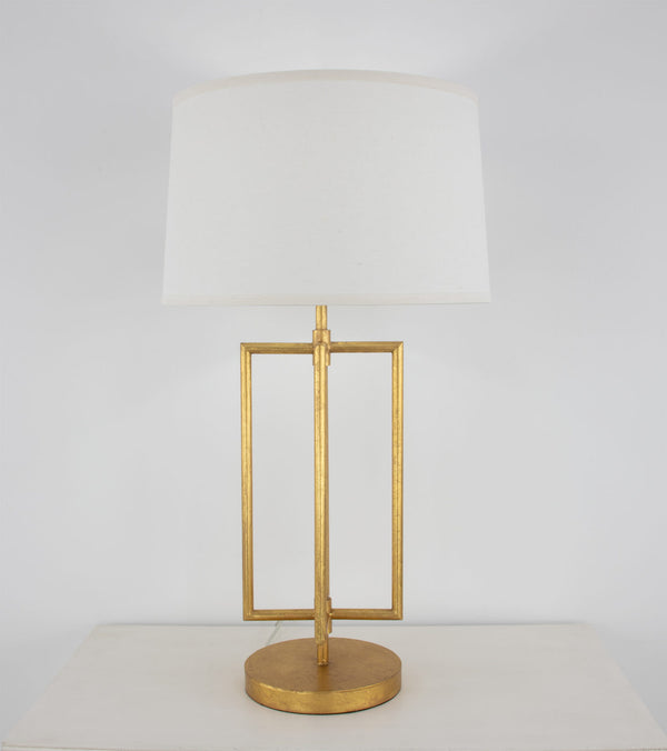 Zeugma Ir933 Gold Table Lamp - Striking Design With Gold Leaf Finish, Perfect For Any Elegant Room Decor! Gold Leaf Finish Iron And Linen Fabric Ir933 Gold