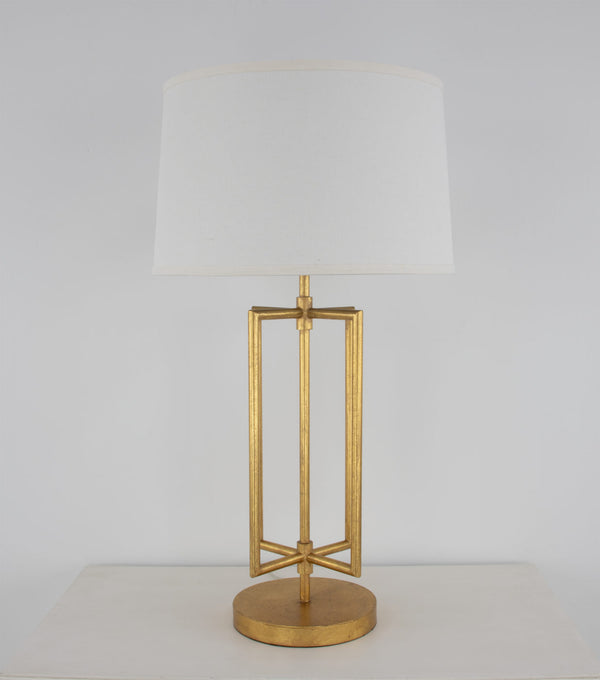 Zeugma Ir933 Gold Table Lamp - Striking Design With Gold Leaf Finish, Perfect For Any Elegant Room Decor! Gold Leaf Finish Iron And Linen Fabric Ir933 Gold