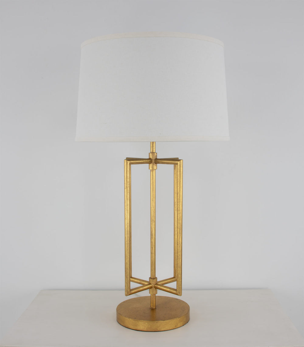Zeugma Ir933 Gold Table Lamp - Striking Design With Gold Leaf Finish, Perfect For Any Elegant Room Decor! Gold Leaf Finish Iron And Linen Fabric Ir933 Gold