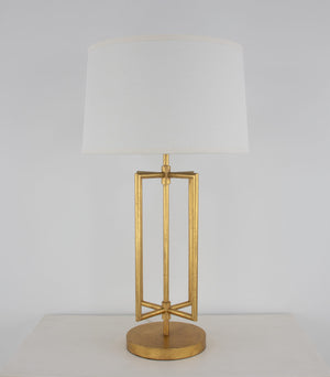 Zeugma Ir933 Gold Table Lamp - Striking Design With Gold Leaf Finish, Perfect For Any Elegant Room Decor! Gold Leaf Finish Iron And Linen Fabric Ir933 Gold
