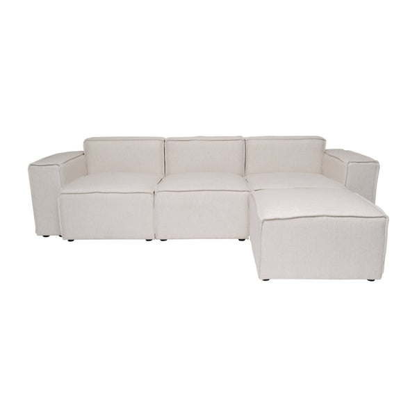 English Elm Bridgetown Luxury Modular 4-Piece Sectional Sofa Set – Versatile Comfort and Stylish Design for Any Space Cream IS-IT2231-4PCSEC-CRM-GG