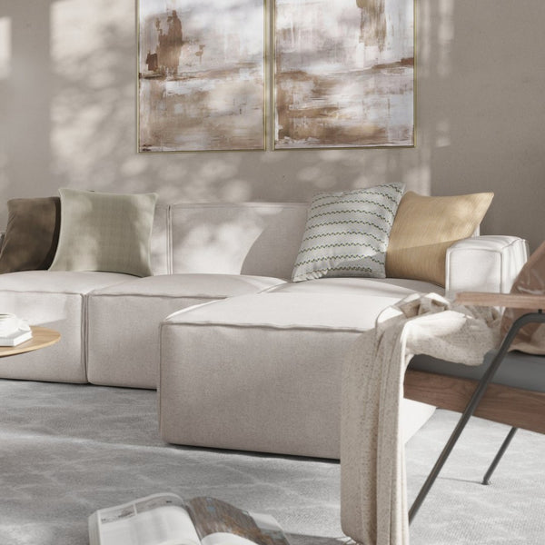 English Elm Bridgetown Luxury Modular 4-Piece Sectional Sofa Set – Versatile Comfort and Stylish Design for Any Space Cream IS-IT2231-4PCSEC-CRM-GG