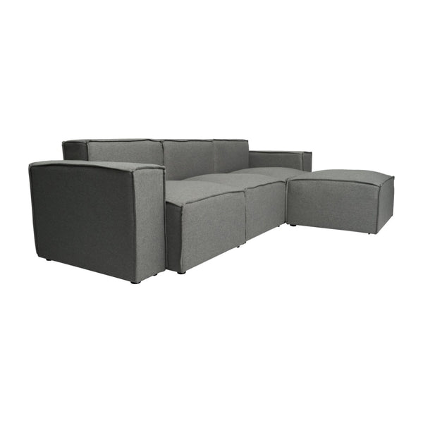 English Elm Bridgetown Luxury Modular 4-Piece Sectional Sofa Set – Versatile Comfort and Stylish Design for Any Space Dark Gray IS-IT2231-4PCSEC-DKGRY-GG
