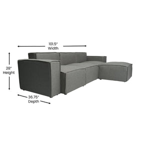 English Elm Bridgetown Luxury Modular 4-Piece Sectional Sofa Set – Versatile Comfort and Stylish Design for Any Space Dark Gray IS-IT2231-4PCSEC-DKGRY-GG