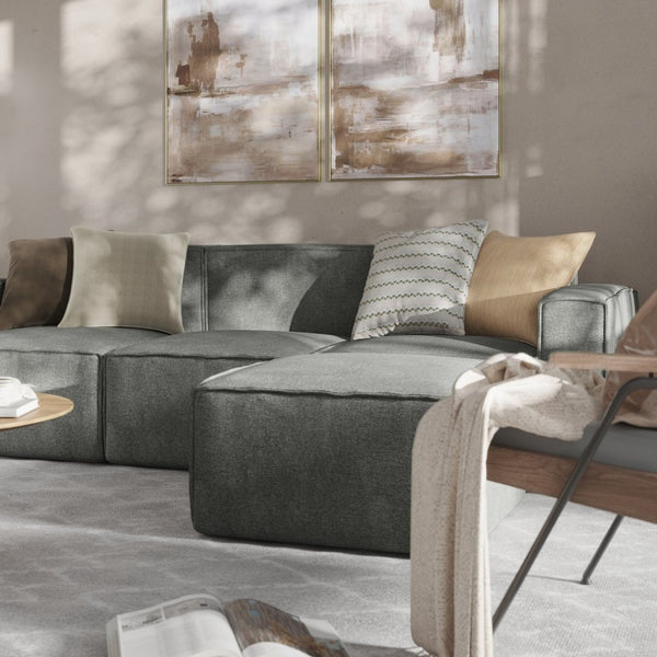 English Elm Bridgetown Luxury Modular 4-Piece Sectional Sofa Set – Versatile Comfort and Stylish Design for Any Space Dark Gray IS-IT2231-4PCSEC-DKGRY-GG