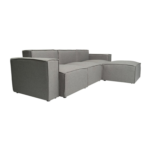 English Elm Bridgetown Luxury Modular 4-Piece Sectional Sofa Set – Versatile Comfort and Stylish Design for Any Space Gray IS-IT2231-4PCSEC-GRY-GG