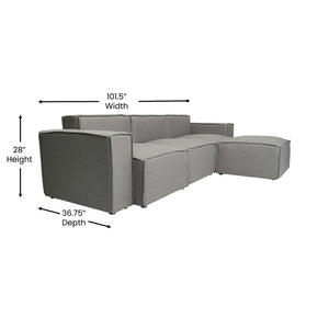 English Elm Bridgetown Luxury Modular 4-Piece Sectional Sofa Set – Versatile Comfort and Stylish Design for Any Space Gray IS-IT2231-4PCSEC-GRY-GG