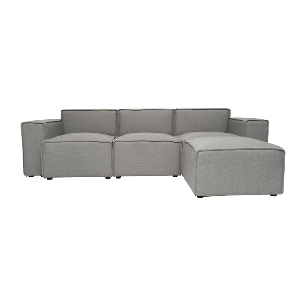 English Elm Bridgetown Luxury Modular 4-Piece Sectional Sofa Set – Versatile Comfort and Stylish Design for Any Space Gray IS-IT2231-4PCSEC-GRY-GG