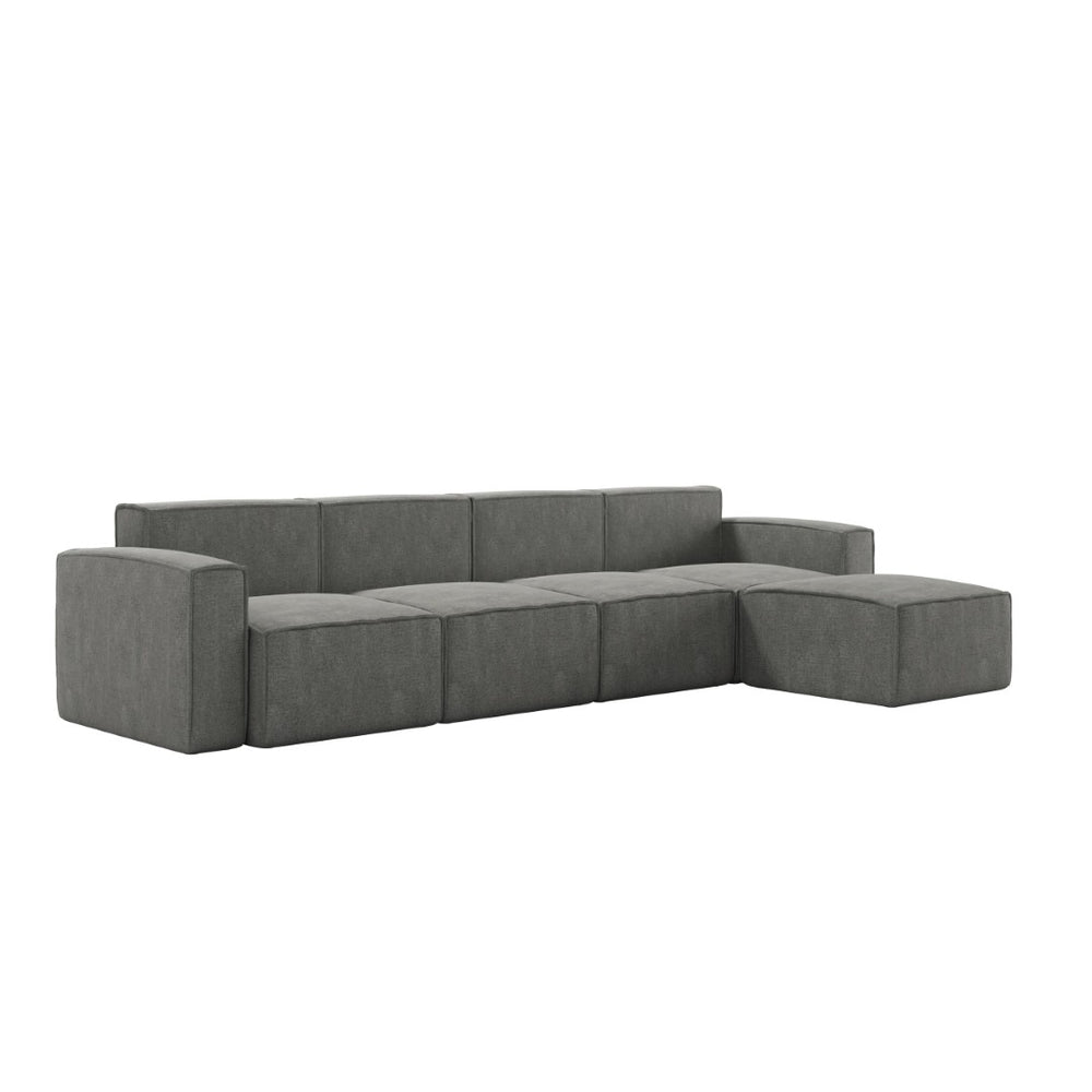 English Elm Bridgetown Luxury Modular 5-Piece Sectional Sofa - Flexible Comfort for Modern Living Spaces Dark Gray IS-IT2231-5PCSEC-DKGRY-GG