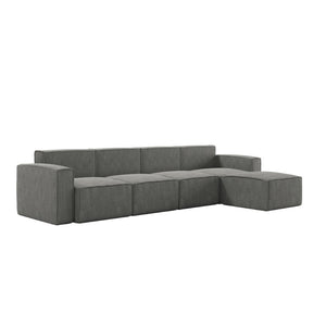 English Elm Bridgetown Luxury Modular 5-Piece Sectional Sofa - Flexible Comfort for Modern Living Spaces Dark Gray IS-IT2231-5PCSEC-DKGRY-GG