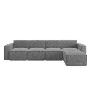 English Elm Bridgetown Luxury Modular 5-Piece Sectional Sofa - Flexible Comfort for Modern Living Spaces Dark Gray IS-IT2231-5PCSEC-DKGRY-GG