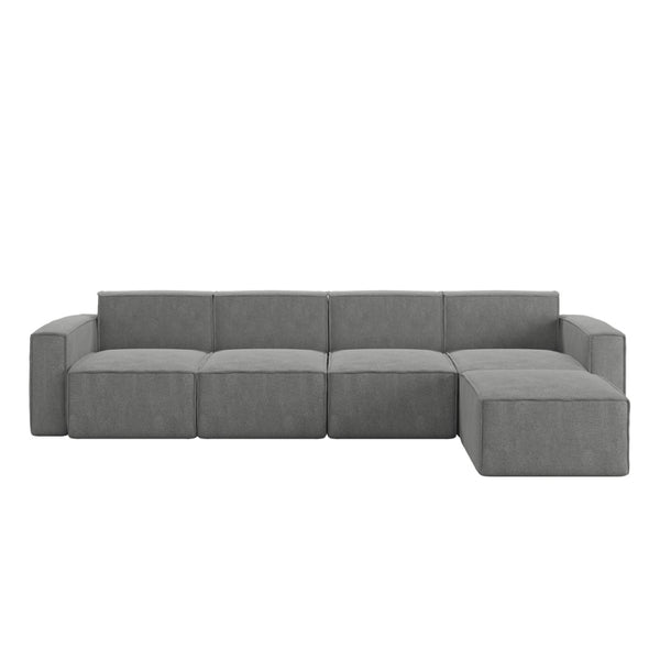 English Elm Bridgetown Luxury Modular 5-Piece Sectional Sofa - Flexible Comfort for Modern Living Spaces Dark Gray IS-IT2231-5PCSEC-DKGRY-GG