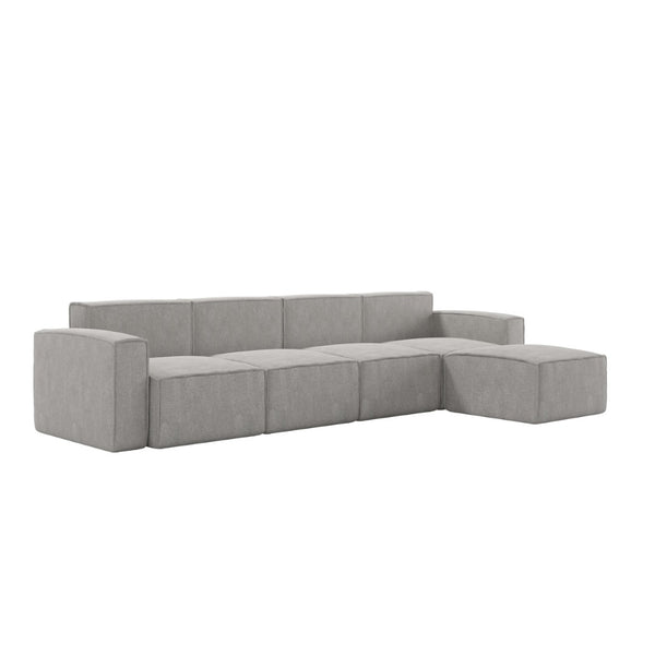 English Elm Bridgetown Luxury Modular 5-Piece Sectional Sofa - Flexible Comfort for Modern Living Spaces Gray IS-IT2231-5PCSEC-GRY-GG