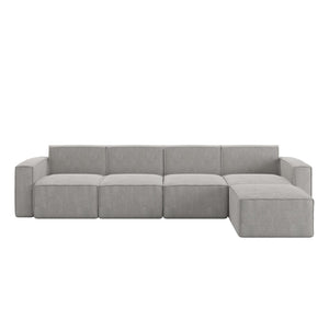 English Elm Bridgetown Luxury Modular 5-Piece Sectional Sofa - Flexible Comfort for Modern Living Spaces Gray IS-IT2231-5PCSEC-GRY-GG