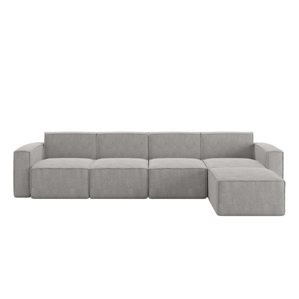 English Elm Bridgetown Luxury Modular 5-Piece Sectional Sofa - Flexible Comfort for Modern Living Spaces Gray IS-IT2231-5PCSEC-GRY-GG