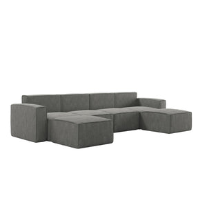 English Elm Bridgetown Luxury Modular 6-Piece Sectional Sofa - Versatile Comfort for Modern Living Spaces Dark Gray IS-IT2231-6PCSEC-DKGRY-GG