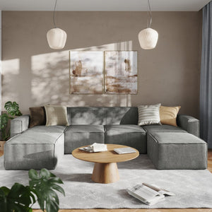 English Elm Bridgetown Luxury Modular 6-Piece Sectional Sofa - Versatile Comfort for Modern Living Spaces Dark Gray IS-IT2231-6PCSEC-DKGRY-GG