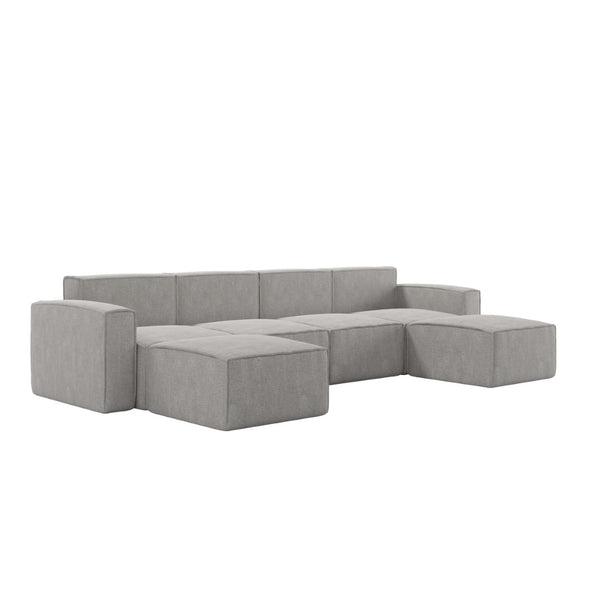 English Elm Bridgetown Luxury Modular 6-Piece Sectional Sofa - Versatile Comfort for Modern Living Spaces Gray IS-IT2231-6PCSEC-GRY-GG