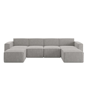 English Elm Bridgetown Luxury Modular 6-Piece Sectional Sofa - Versatile Comfort for Modern Living Spaces Gray IS-IT2231-6PCSEC-GRY-GG