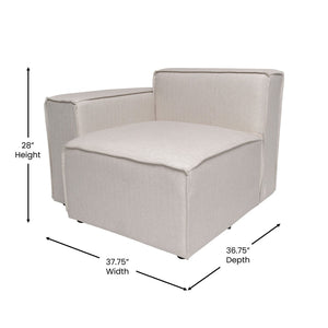 English Elm Bridgetown Luxury Modular Sectional Sofa Left Side Chair - Elegant Comfort for Modern Spaces Cream IS-IT2231-LC-CRM-GG