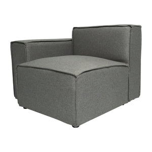English Elm Bridgetown Luxury Modular Sectional Sofa Left Side Chair - Elegant Comfort for Modern Spaces Dark Gray IS-IT2231-LC-DKGRY-GG