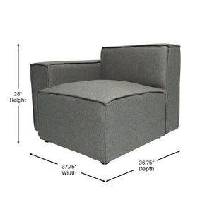 English Elm Bridgetown Luxury Modular Sectional Sofa Left Side Chair - Elegant Comfort for Modern Spaces Dark Gray IS-IT2231-LC-DKGRY-GG