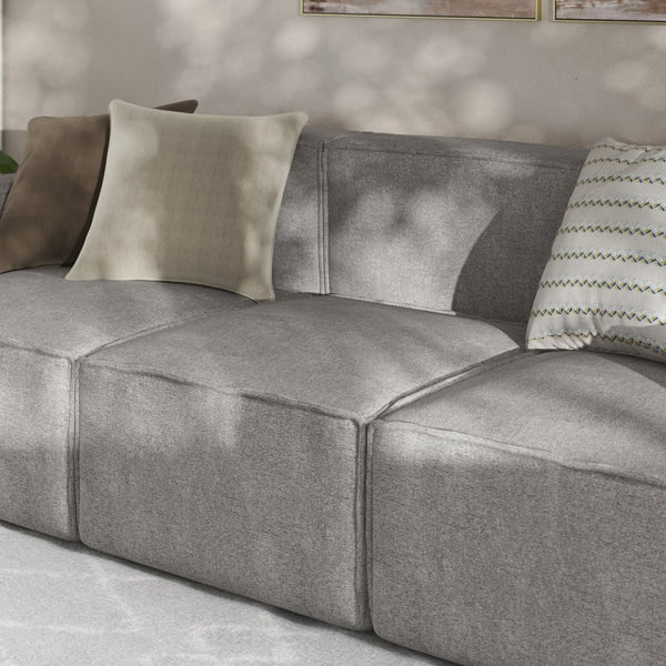 English Elm Bridgetown Luxury Modular Sectional Sofa Armless Center Seat for Elegant Modern Living Spaces Gray IS-IT2231-MC-GRY-GG