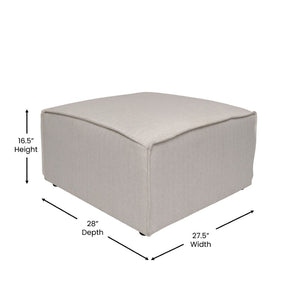 English Elm Bridgetown Luxury Modular Ottoman Seat - Versatile Contemporary Design for Stylish Living Spaces Cream IS-IT2231-OT-CRM-GG