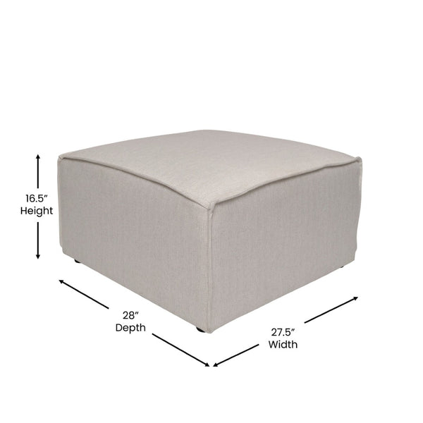 English Elm Bridgetown Luxury Modular Ottoman Seat - Versatile Contemporary Design for Stylish Living Spaces Cream IS-IT2231-OT-CRM-GG