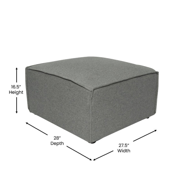 English Elm Bridgetown Luxury Modular Ottoman Seat - Versatile Contemporary Design for Stylish Living Spaces Dark Gray IS-IT2231-OT-DKGRY-GG