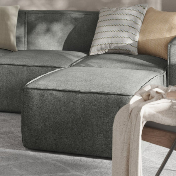 English Elm Bridgetown Luxury Modular Ottoman Seat - Versatile Contemporary Design for Stylish Living Spaces Dark Gray IS-IT2231-OT-DKGRY-GG