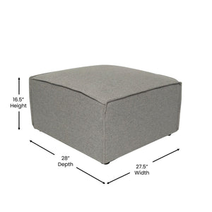 English Elm Bridgetown Luxury Modular Ottoman Seat - Versatile Contemporary Design for Stylish Living Spaces Gray IS-IT2231-OT-GRY-GG