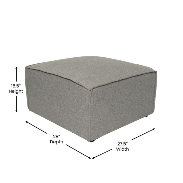 English Elm Bridgetown Luxury Modular Ottoman Seat - Versatile Contemporary Design for Stylish Living Spaces Gray IS-IT2231-OT-GRY-GG