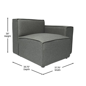 English Elm Bridgetown Luxury Modular Right-Side Sectional Chair with Armrest - Stylish, Comfortable Design Dark Gray IS-IT2231-RC-DKGRY-GG