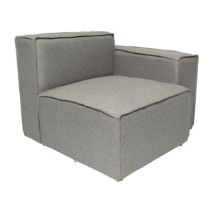 English Elm Bridgetown Luxury Modular Right-Side Sectional Chair with Armrest - Stylish, Comfortable Design Gray IS-IT2231-RC-GRY-GG