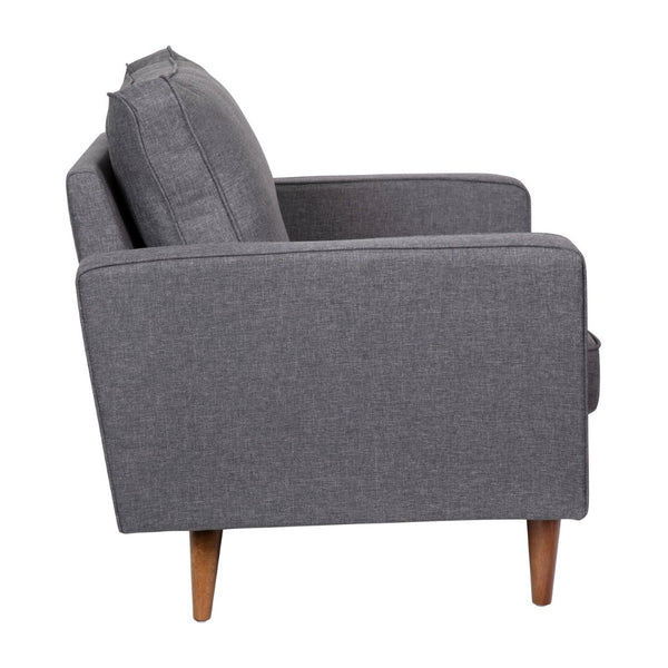 English Elm Hudson Mid-Century Modern Armchair for Compact Spaces with Stylish Upholstery & Solid Wood Legs Dark Gray IS-PC100-DKGY-GG