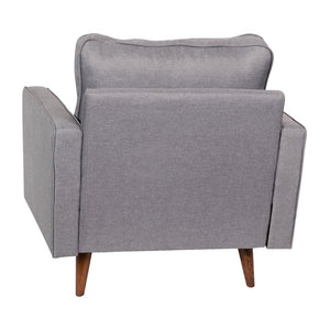 English Elm Hudson Mid-Century Modern Armchair for Compact Spaces with Stylish Upholstery & Solid Wood Legs Slate Gray IS-PC100-GY-GG