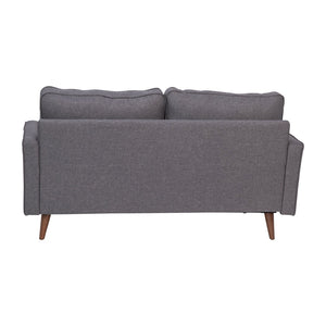 English Elm Hudson Mid-Century Modern Loveseat Sofa with Durable Upholstery & Solid Wood Legs for Small Spaces Dark Gray IS-PL100-DKGY-GG