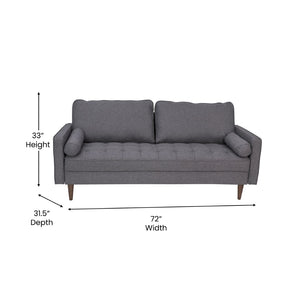English Elm Hudson Mid-Century Modern Sofa with Stylish Upholstery & Solid Wood Legs for Compact Spaces Dark Gray IS-PS100-DKGY-GG
