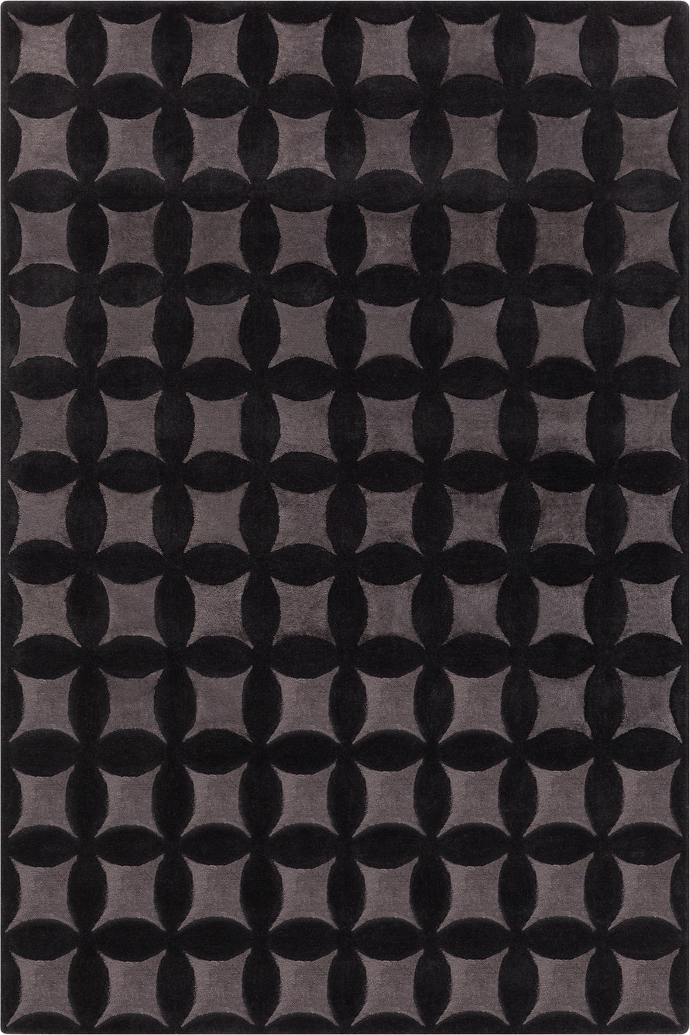 Chandra Rugs Hand Tufted Contemporary Rug - Luxurious Viscose And Wool Blend, Perfect For Elevating Modern Decor Black,Grey Viscose,Wool Isa56701-576